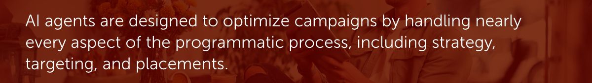 AI agents are designed to optimize campaigns by handling nearly every aspect of the programmatic process, including strategy, targeting, and placements.