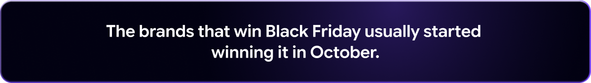 The brands that win Black Friday usually started winning it in October.