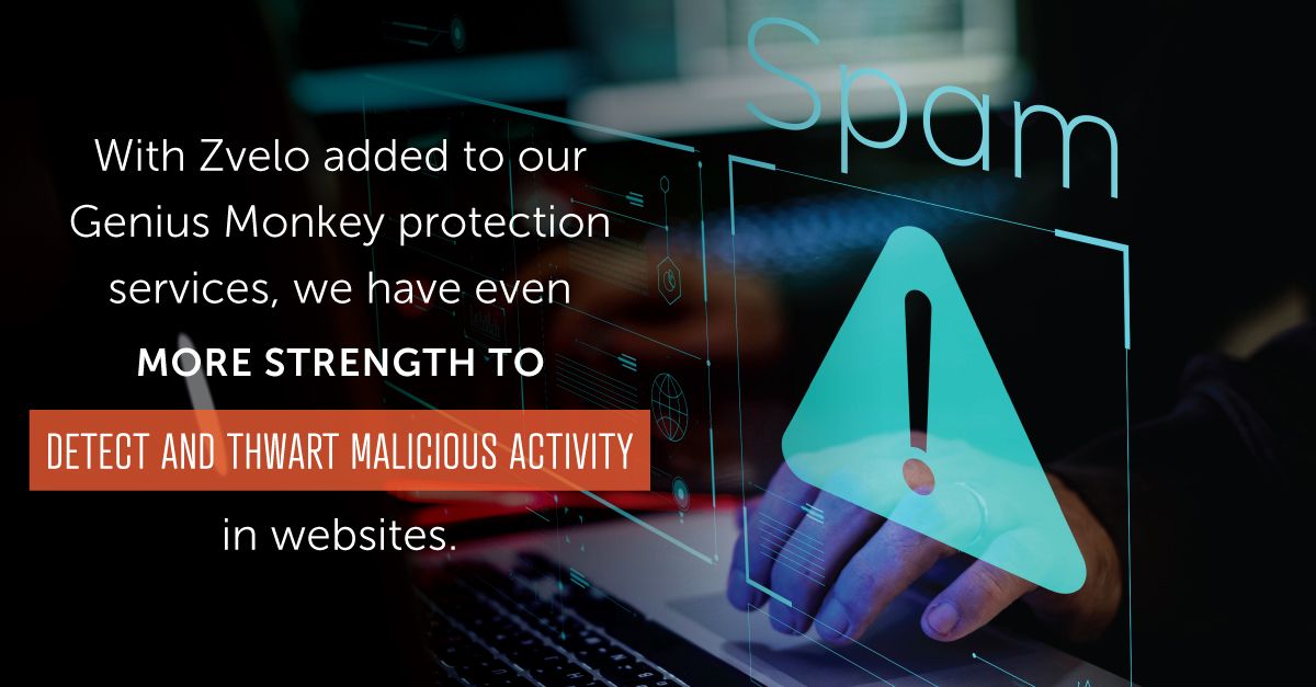 With Zvelo added to our Genius Monkey protection services, we have even more strength to detect and thwart malicious activity in websites.